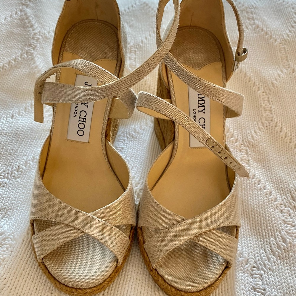 Jimmy Choo Gold Wedges